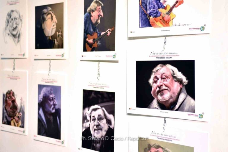 “Non so che viso avesse”: le caricature di Guccini in mostra a Porretta