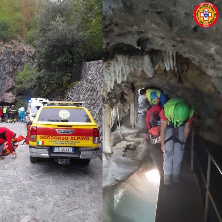 Lucca, turista scivola nella Grotta del vento: recuperata dal Soccorso alpino