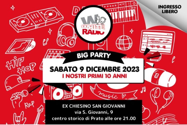 White Radio, una grande festa per i dieci anni dell’emittente pratese
