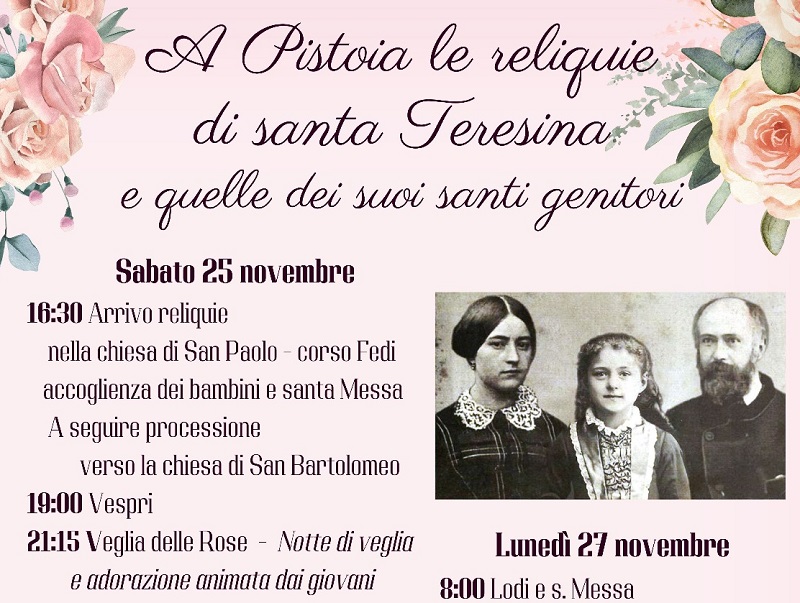 Le reliquie di santa Teresa di Lisieux a Pistoia - Reportpistoia