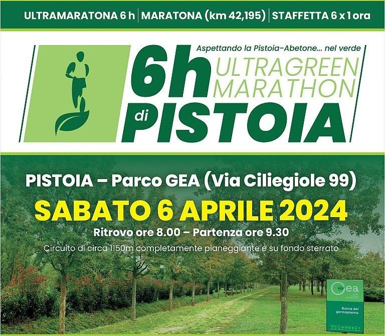 Si corre la 6 ore Ultragreen Marathon di Pistoia 