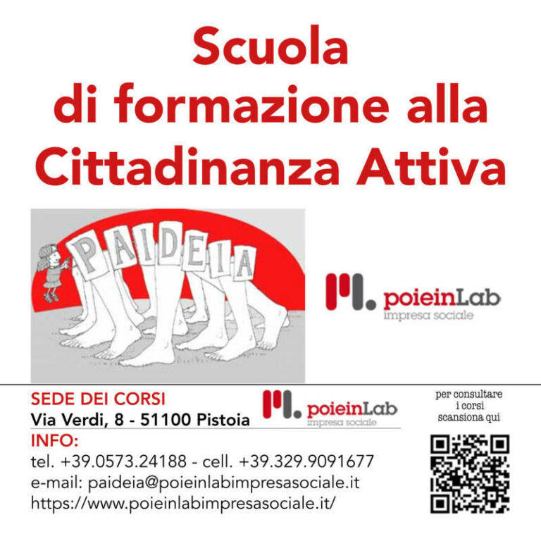 Al via Paidèia, scuola di formazione alla cittadinanza attiva di PoieinLab