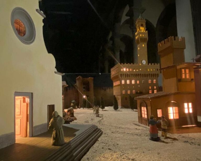 Il presepe di Mariano Pieroni esposto nella Basilica di Santo Spirito