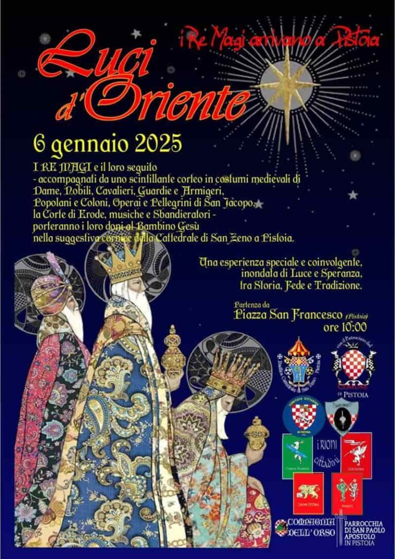 Per l’Epifania i Re Magi arrivano a Pistoia
