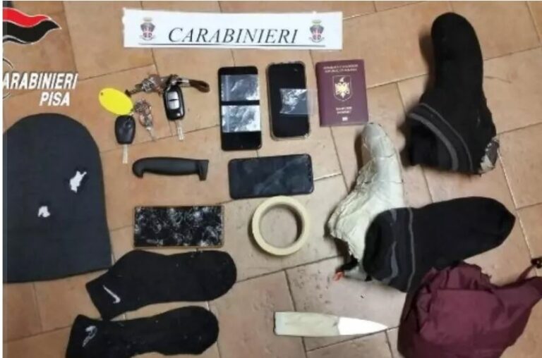 Inseguito, tenta ferire con coltello un carabiniere. Arrestato a Pisa
