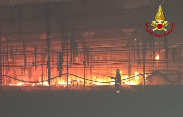 Viareggio. Serra distrutta dalle fiamme