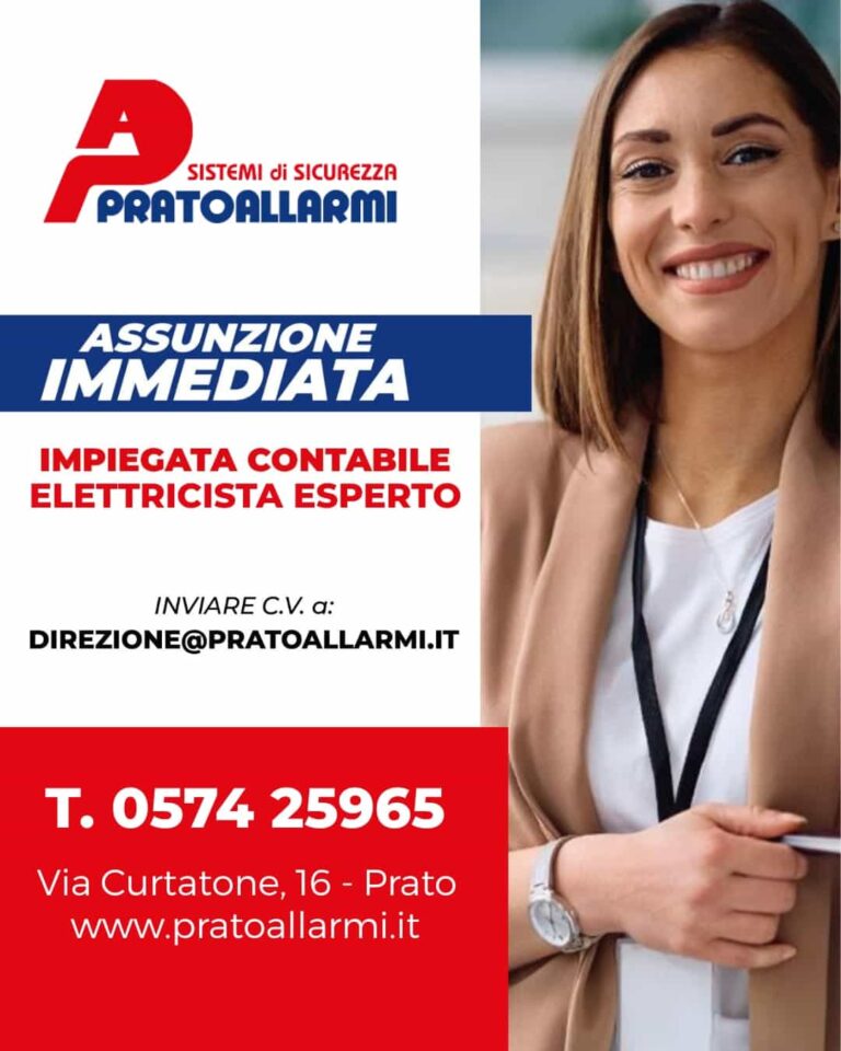 Pratoallarmi amplia l’organico: si cercano cinque installatori di sistemi di sicurezza