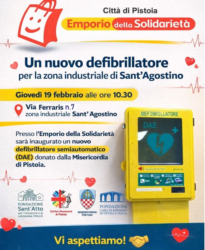 Defibrillatore all’Emporio della Solidarietà: sicurezza e prevenzione nella zona di Sant’Agostino