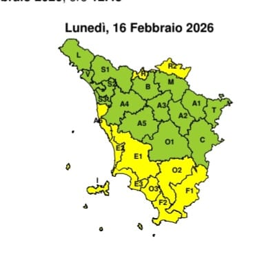 Vento e mareggiate in arrivo, lunedì 16 febbraio codice giallo in Toscana