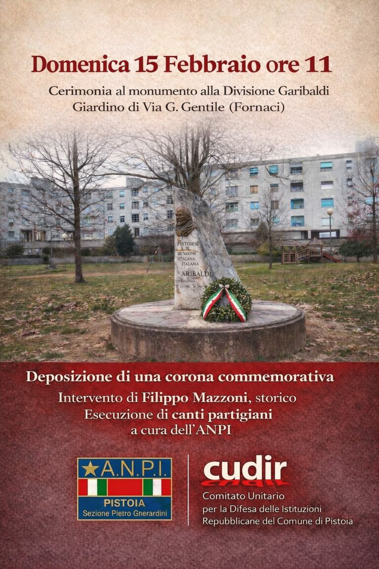 Pistoia, cerimonia al monumento alla Divisione Garibaldi
