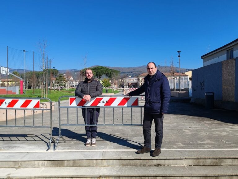 Montemurlo: nuovo parco urbano, lavori alla scalinata