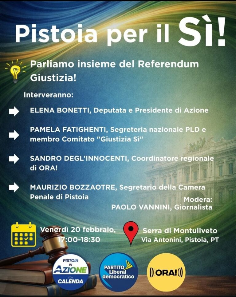 Referendum giustizia, incontro per le ragioni del Sì