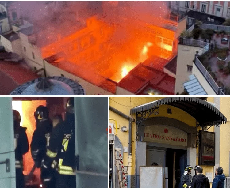 Napoli, distrutto dalle fiamme il teatro Sannazaro