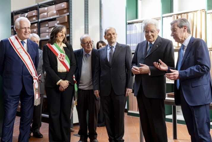 Il presidente Sergio Mattarella in visita all’Istituto storico della Resistenza