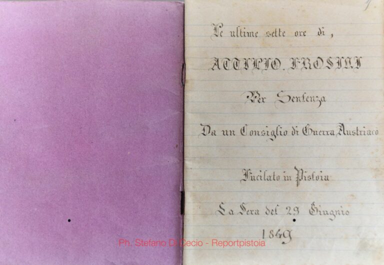 Le ultime sette ore di Attilio Frosini, ReportPistoia racconta il manoscritto inedito