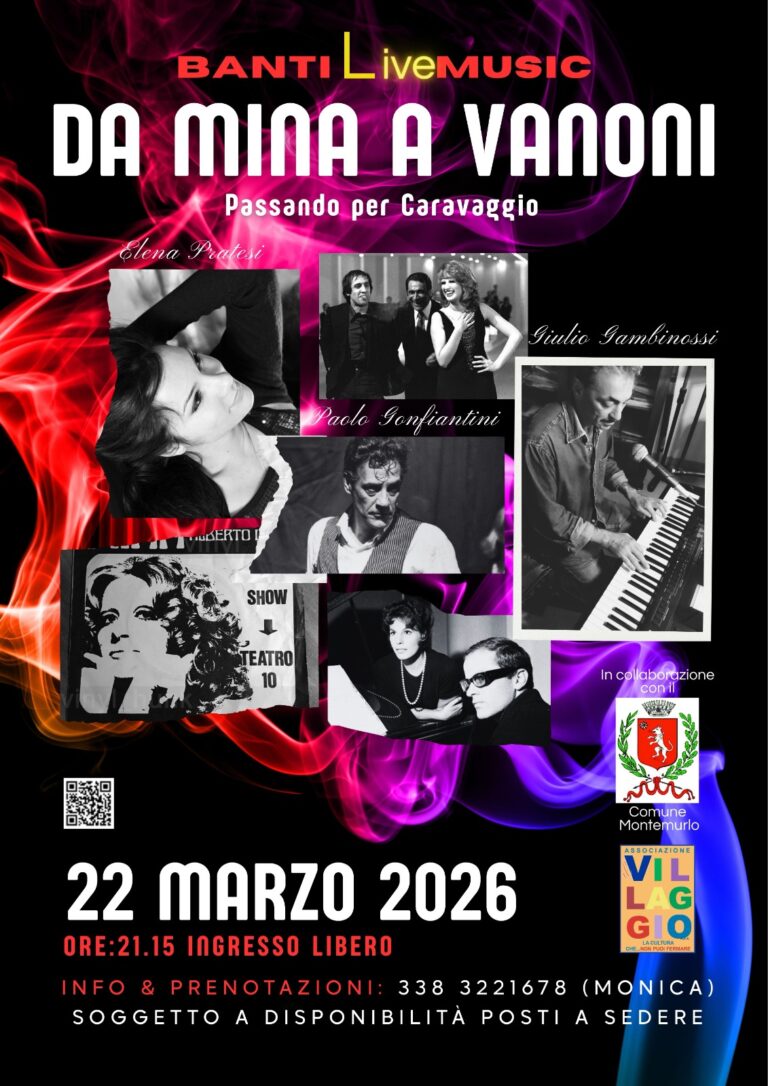 Banti Live Music, ultimo spettacolo: c’è l’omaggio a Mina e Vanoni