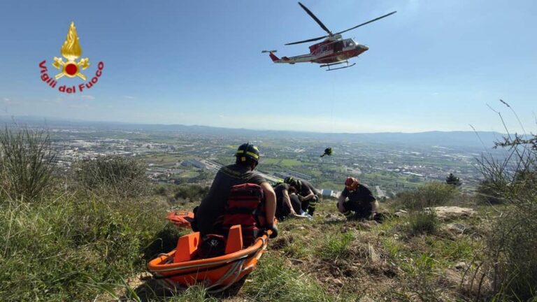 Donna infortunata durante una escursione sulla Calvana. Recuperata dall’elicottero