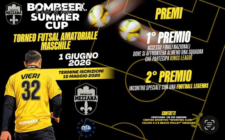 Arriva a Prato la ‘Bombeer Summer Cup Futsal’, il torneo di calcio a 5 con le regole della Kings League