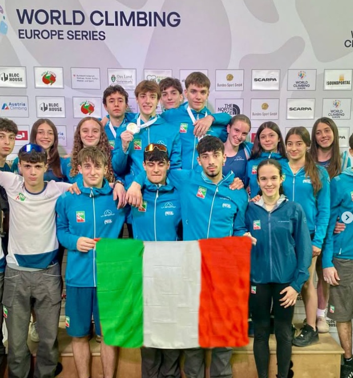Coppa Europa giovanile di arrampicata sportiva, gli atleti del Crazy Center da sogno: doppio oro per Bagnoli e Zingrini