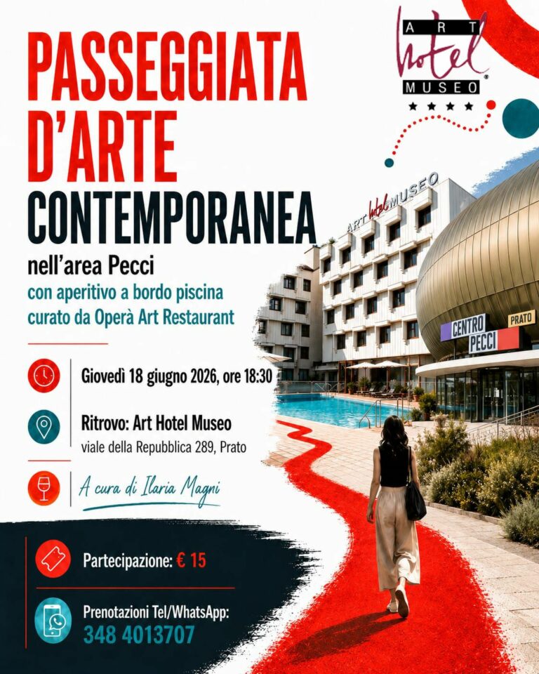 All’Art Hotel Museo La Più Piccola Biblioteca di Prato inaugura la stagione estiva con una passeggiata d’arte contemporanea