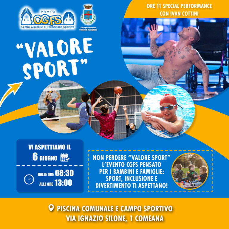 ‘Valore Sport’ torna a Comeana: una mattinata di inclusione, gioco e divertimento con Cgfs e Ivan Cottini
