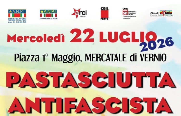 Anpi, pastasciutta antifascista a Vernio
