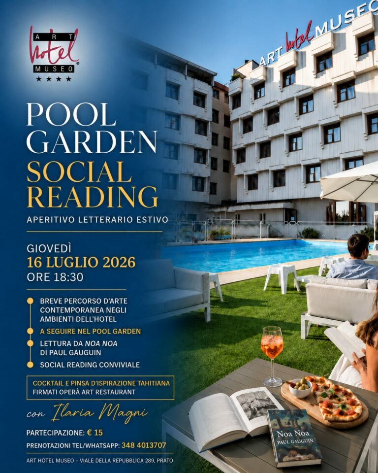 Pool garden social reading: all’Art Hotel Museo un aperitivo letterario estivo tra arte, lettura e convivialità