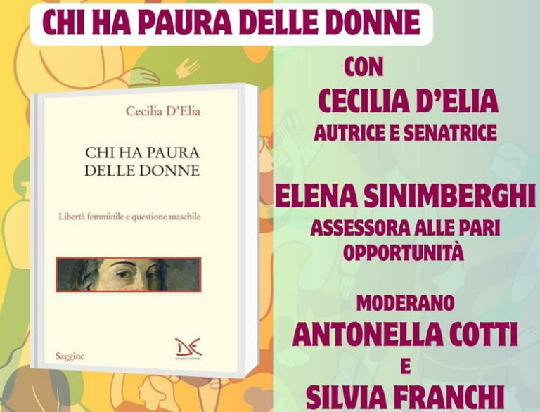 ‘Chi ha paura delle donne’, presentazione del libro della senatrice dem Cecilia D’Elia